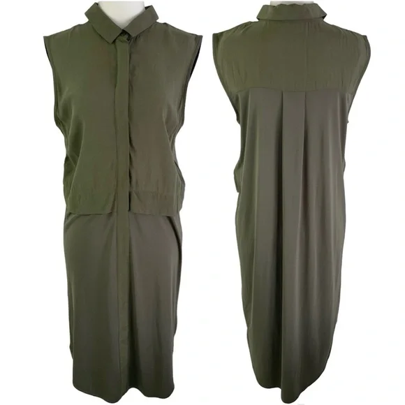 topshop olive green dress Topshop grown-on sleeve Satin Dress in olive-Green